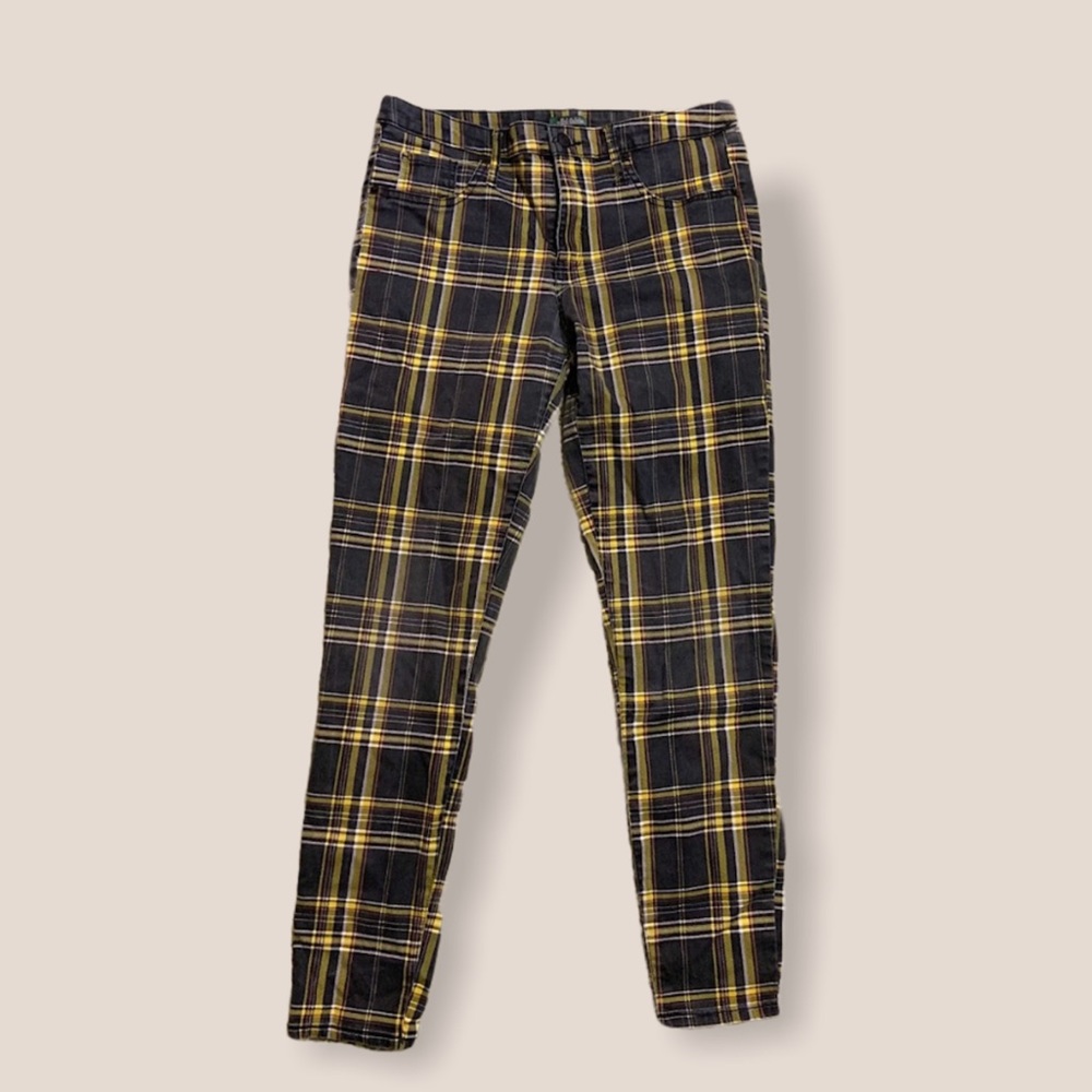 WILD FABLE/TARGET BLACK & YELLOW PLAID JEANS PANTS